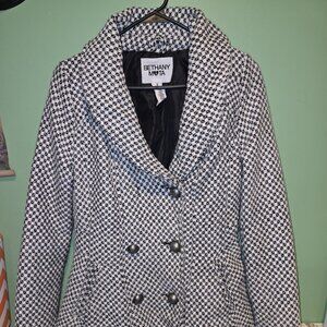 Bethany Mota Double breasted black-and-white short coat Size Small